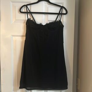 Elegant Black Lace Trim Dress